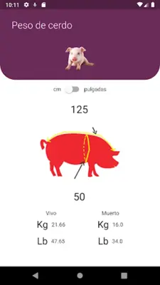 Animal Weight- Pigs and cattle android App screenshot 0