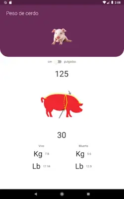 Animal Weight- Pigs and cattle android App screenshot 1